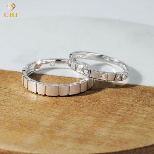 Cặp Nhẫn Cưới Kim Cương Vàng 14K CHJ509_thumbnail_0