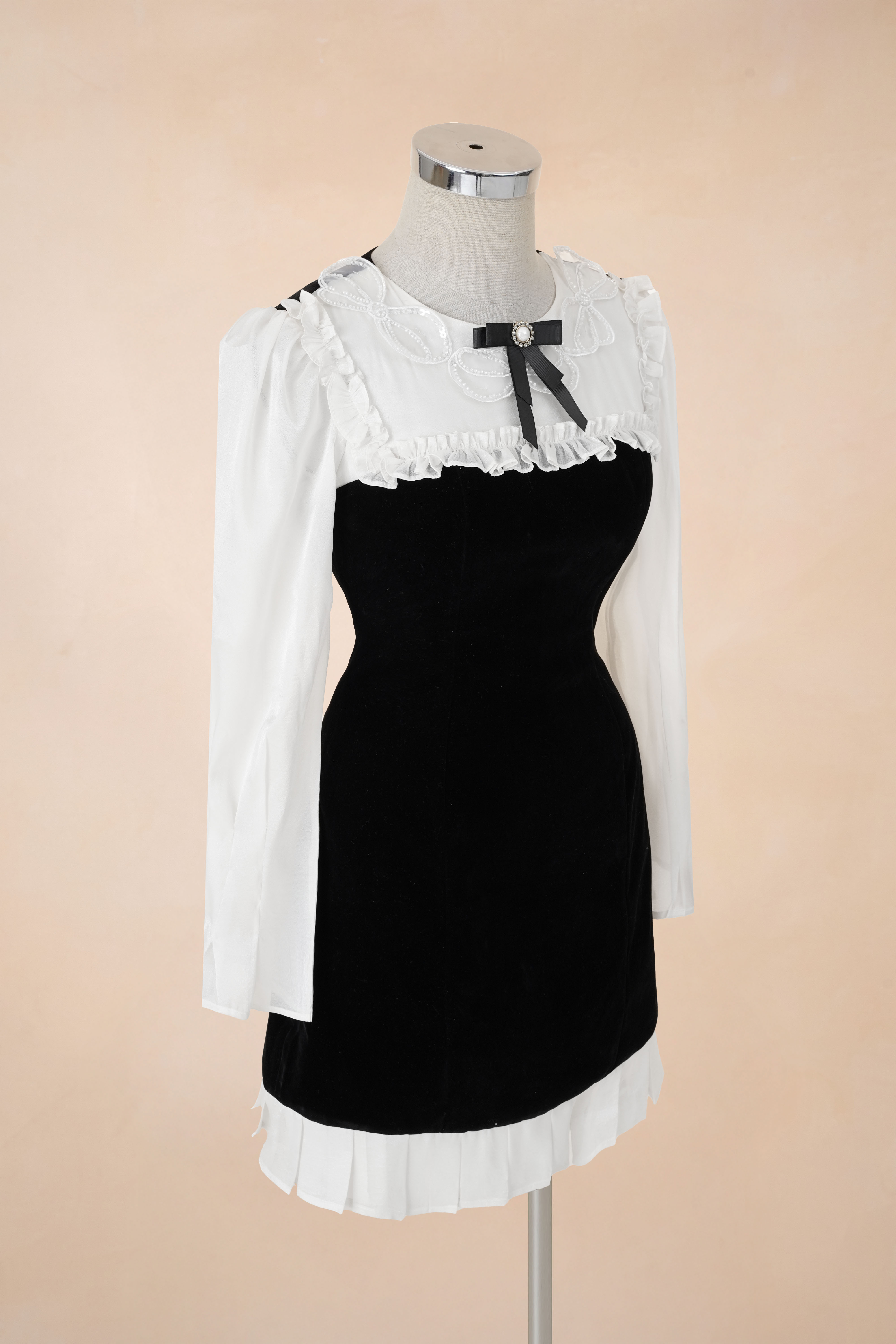 Đầm Chữ A Phối Tơ Tag Nơ_thumbnail_2