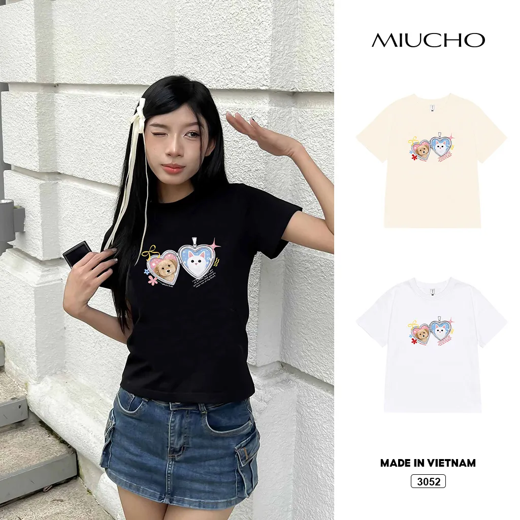 Áo baby tee nữ Pet yêu Miucho 3052