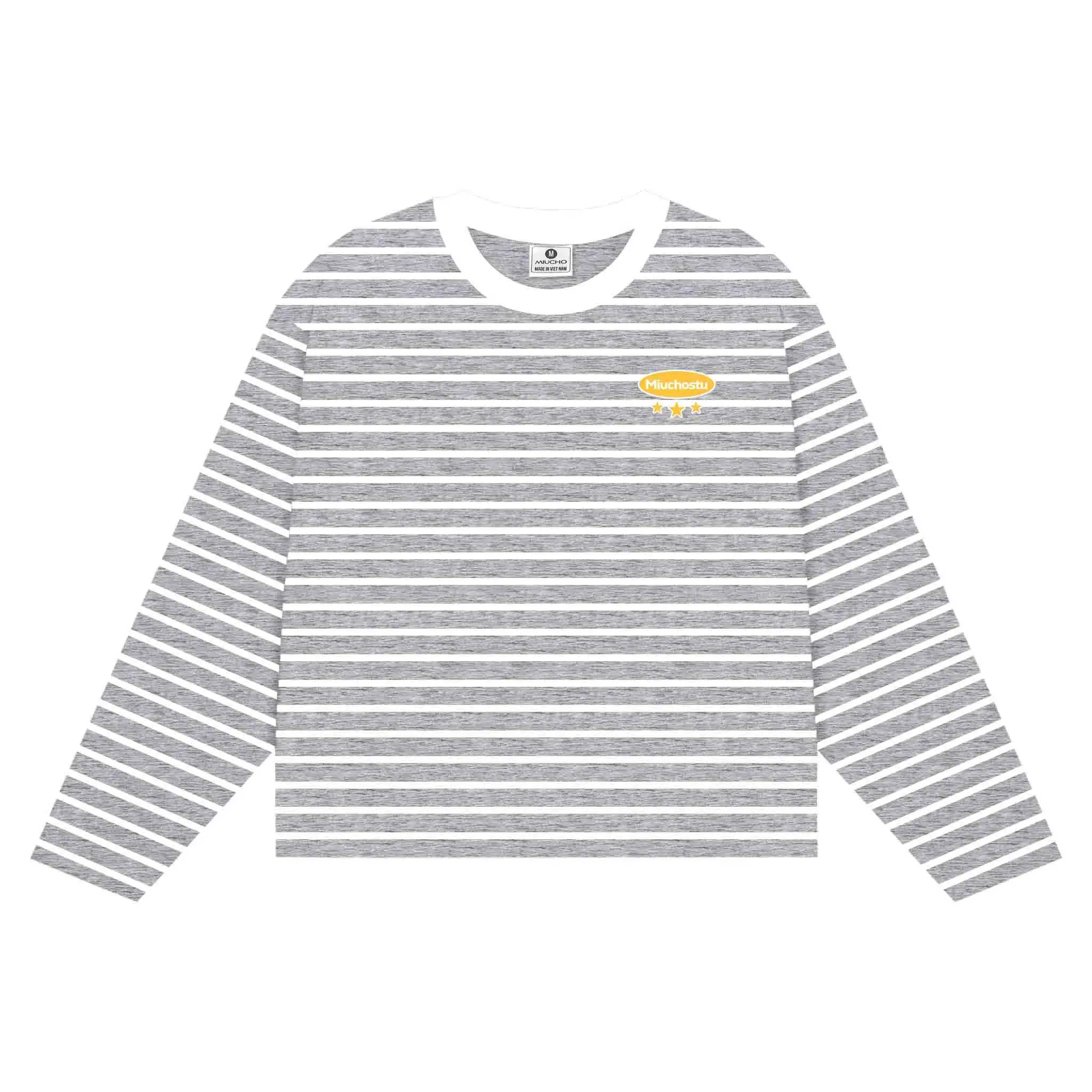 Áo thun boxy tay dài Miucho Club thun borip thoáng mát thấm hút mồ hôi tốt basic kẻ sọc mix màu 2724_thumbnail_5
