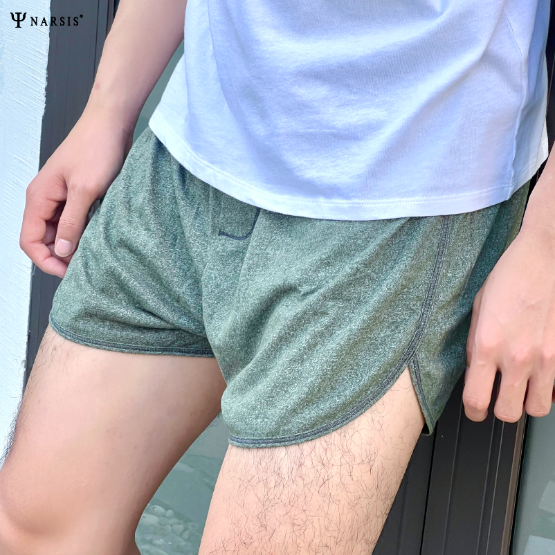 QUẦN ĐÙI NAM MÀU RÊU NARSIS CHẤT LIỆU COTTON CẠP CHUN CO GIÃN THOẢI MÁI S23014 NARSIS CHẤT LIỆU ..._thumbnail_4