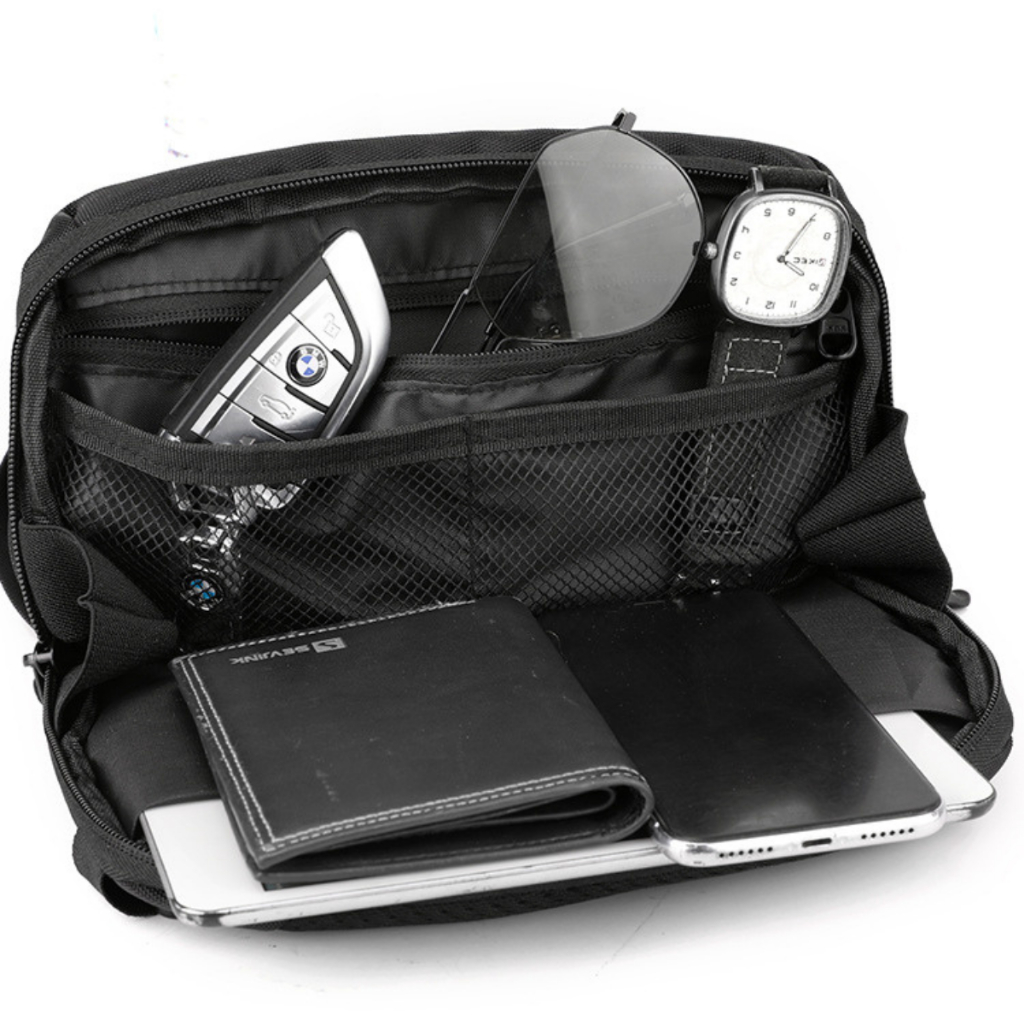 HUBO Men's Chest Bag High Quality Waterproof Leather For Men's Sports Jogging_thumbnail_4