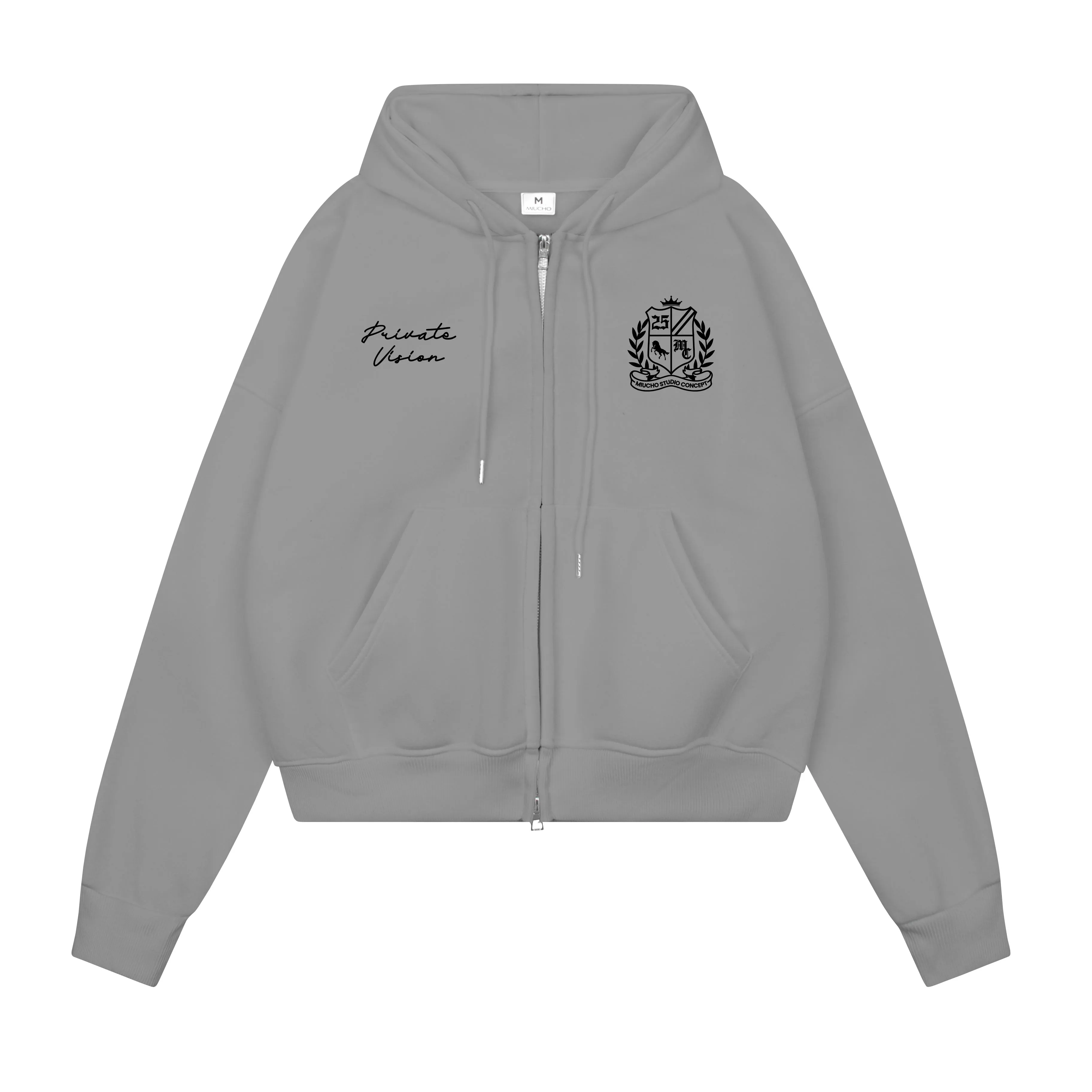 Áo hoodie zip form boxy phong cách vintage 2474 Miucho chất vải nỉ bông dày dặn cao cấp in mix_thumbnail_14