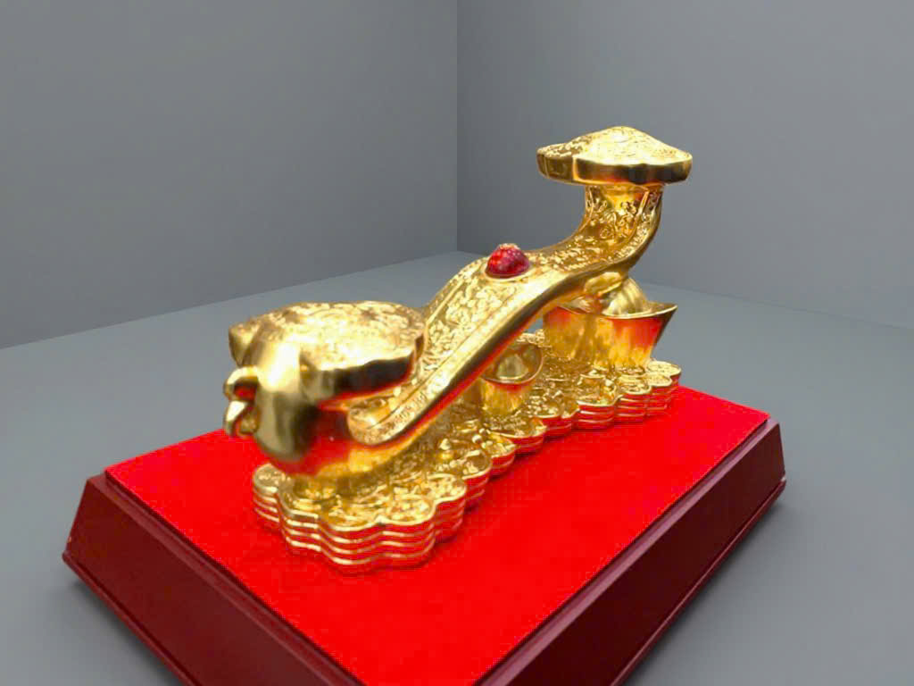 Gậy như ý bằng đồng dát vàng 9999_thumbnail_3