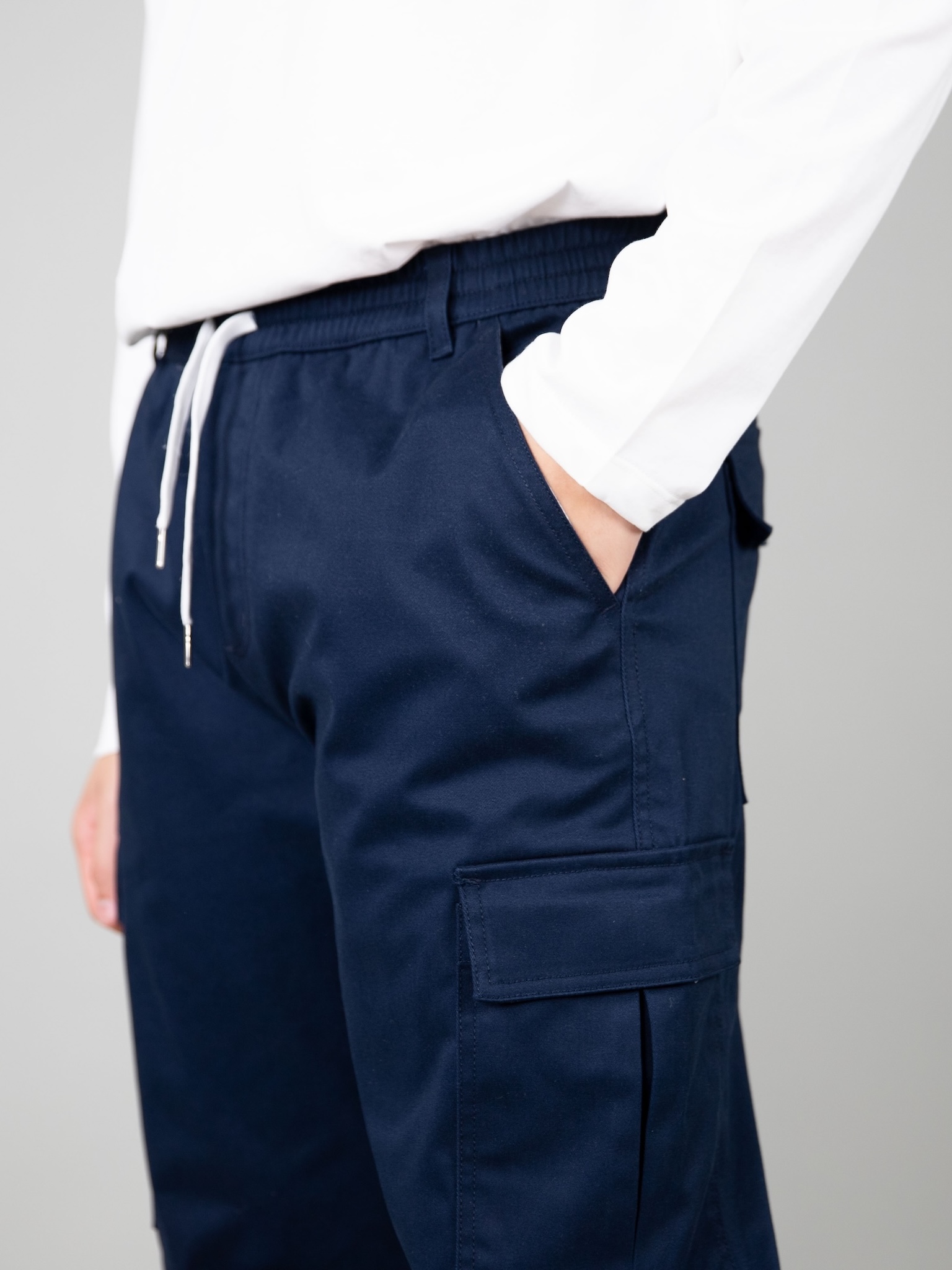 Quần kaki túi hộp màu xanh đen cạp chun, bo gấu_thumbnail_3