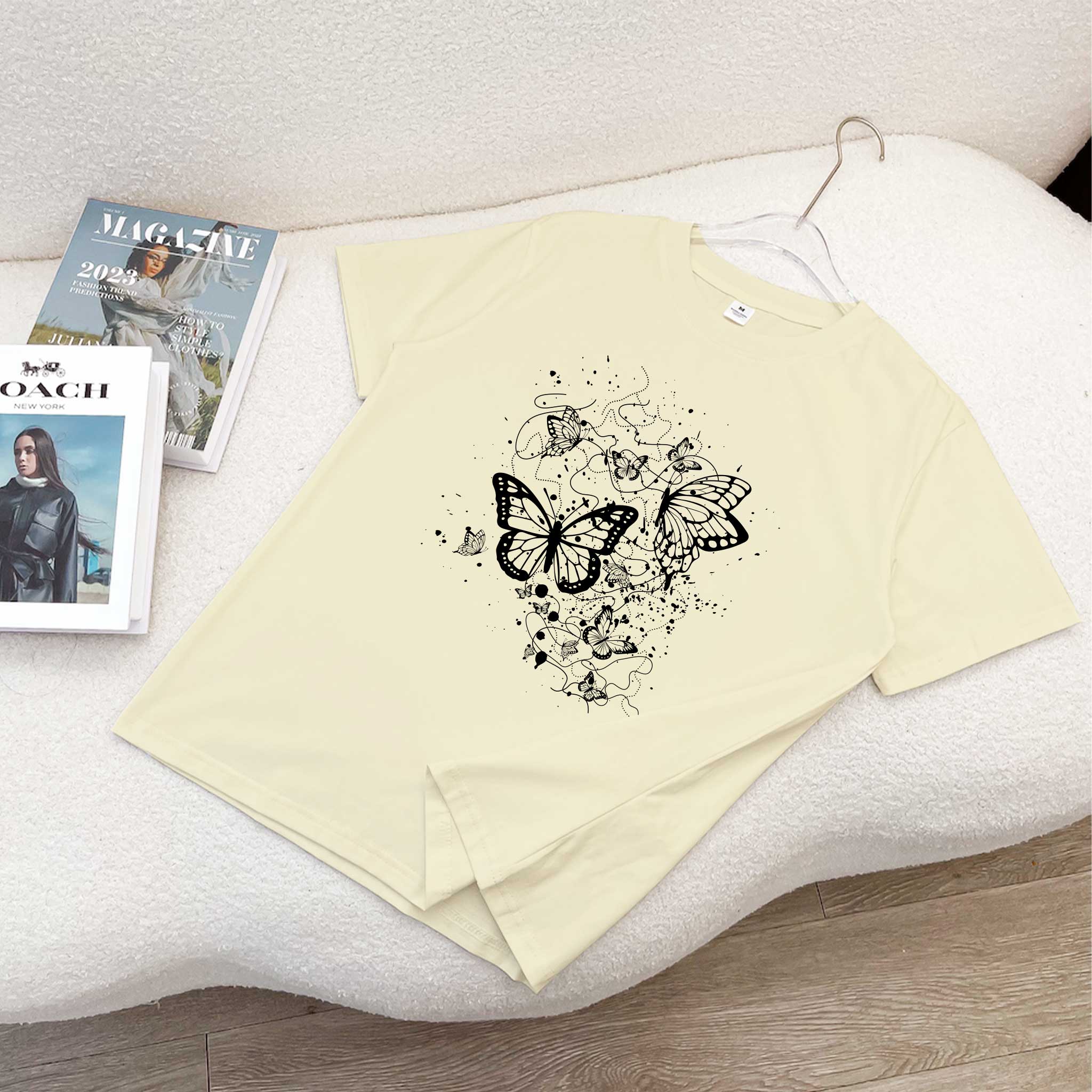 Áo thun nữ form vừa regular tôn dáng ARD1502 Miucho Chic vải cotton co giản cổ tròn in artwork_thumbnail_4