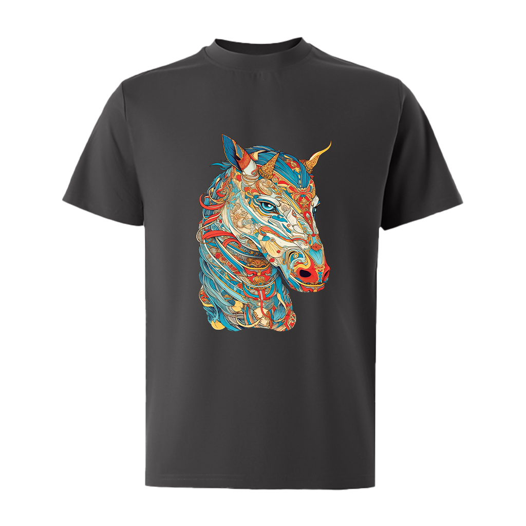 Áo thun nam form rộng 12 con giáp tuổi Ngọ ATD483 Miucho Iconic cotton cổ tròn in graphic_thumbnail_15