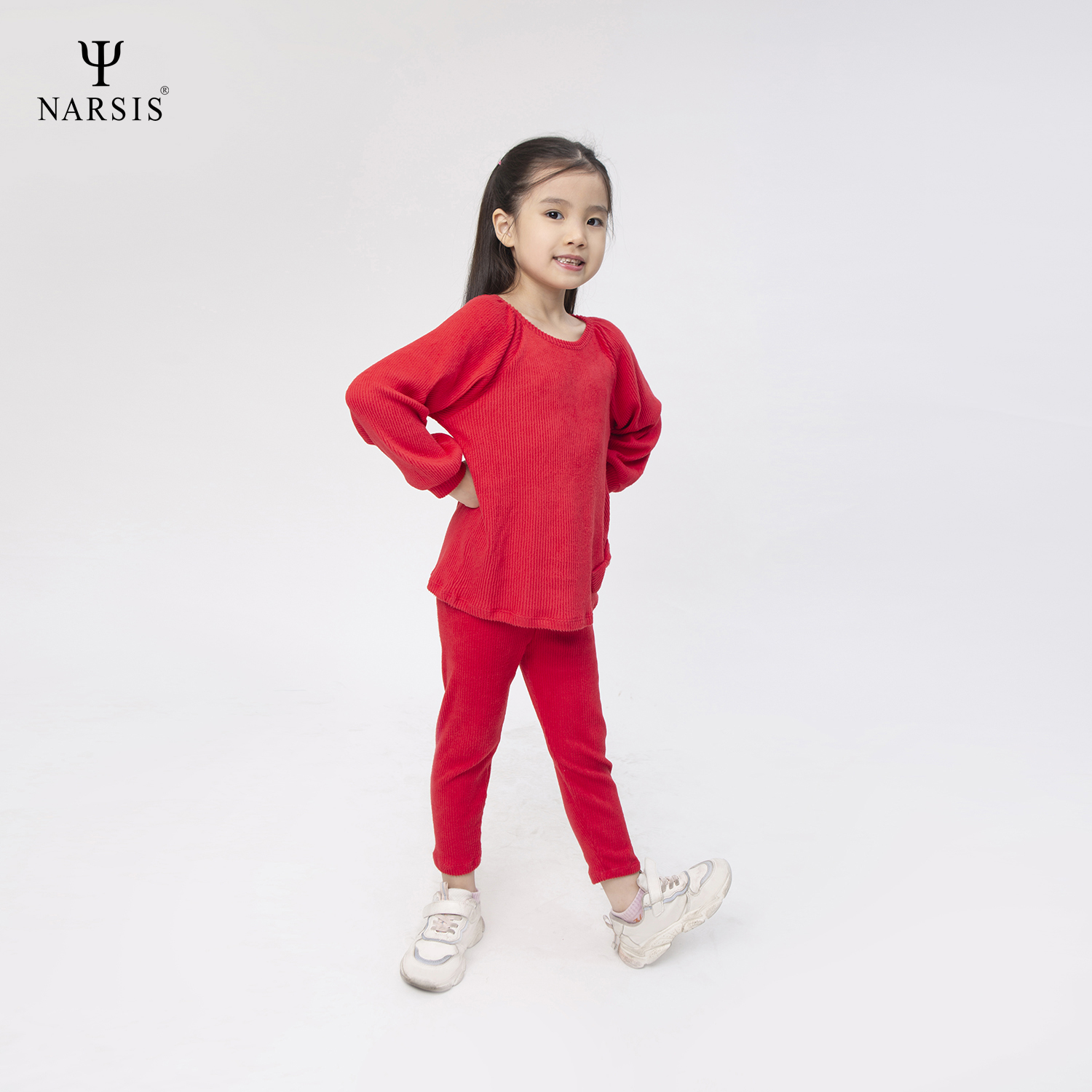 BỘ THU ĐÔNG BÉ GÁI KM0052 NARSIS VẢI LEN COTTON ẤM ÁP, THOÁNG MÁT, GIỮ ẤM TỐT, MỀM MẠI