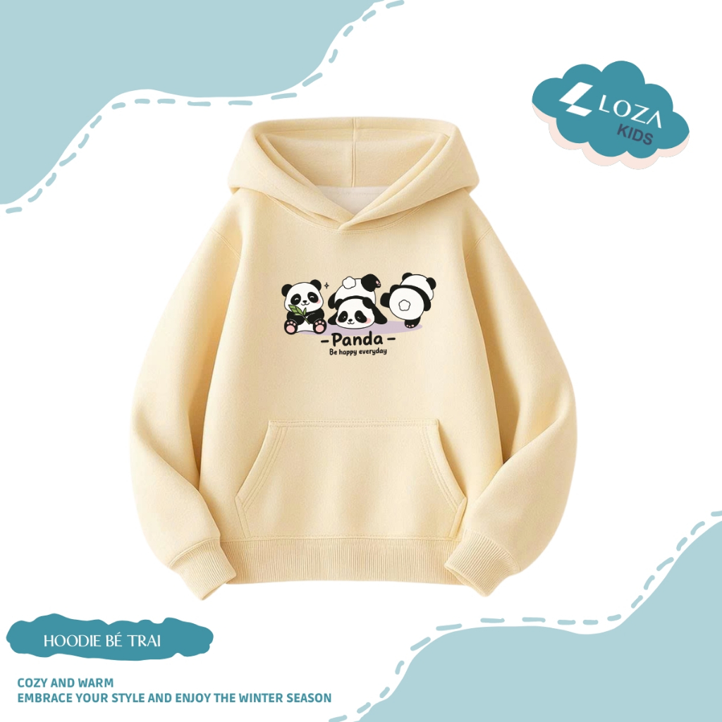 Áo nỉ hoodie bé trai in hình gấu trúc Panda - Loza Kids HN001_thumbnail_0