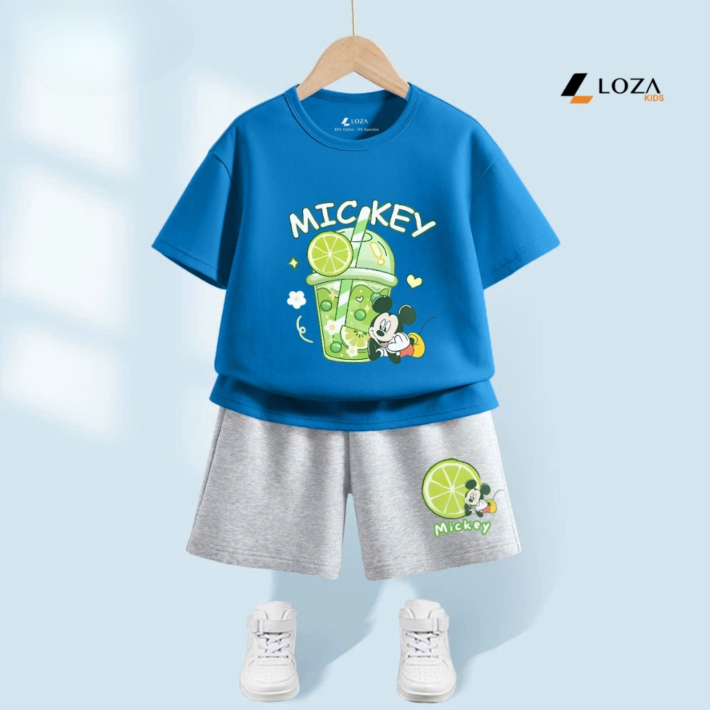 Bộ đồ bé trai in hình 'Mickey cốc trành chanh'-  Loza Kids SB379_thumbnail_1