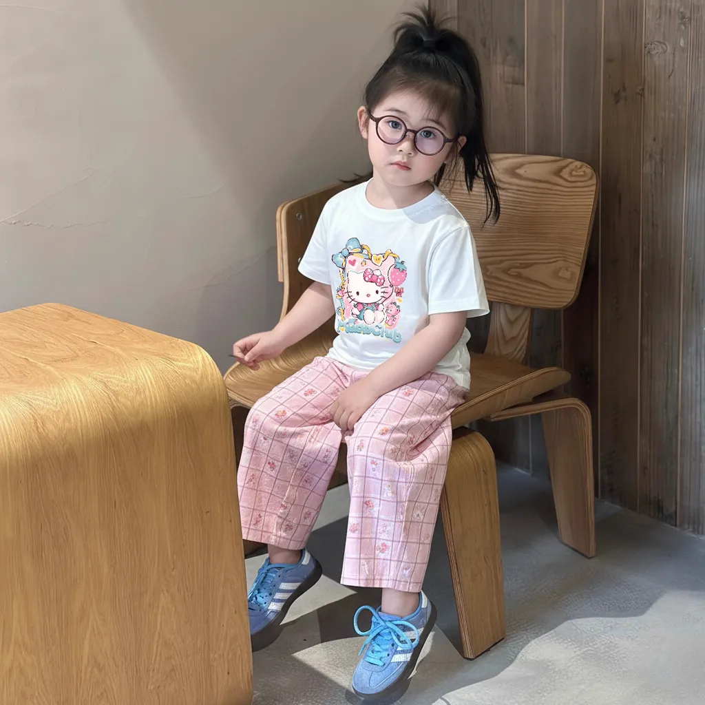 Áo thun bé gái Kado tay ngắn cổ tròn vải cotton thoáng mát dày dặn hình Kitty dễ thương 2871_thumbnail_3