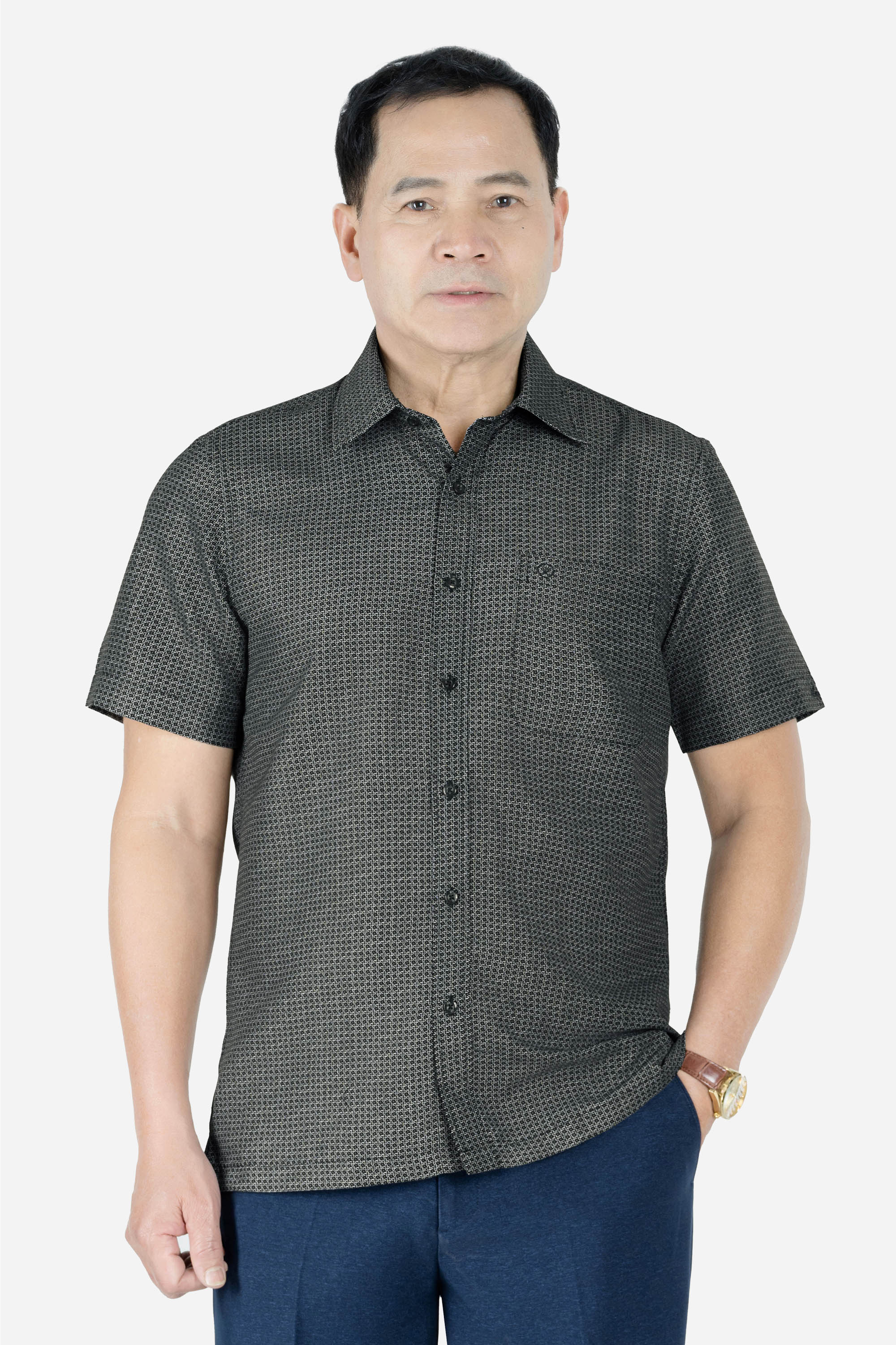 Sơ Mi Họa Tiết Nam Trung Niên ANCHI Chất Liệu Cotton Phom Suông Vạt Ngang Màu Cổ Vịt_thumbnail_14