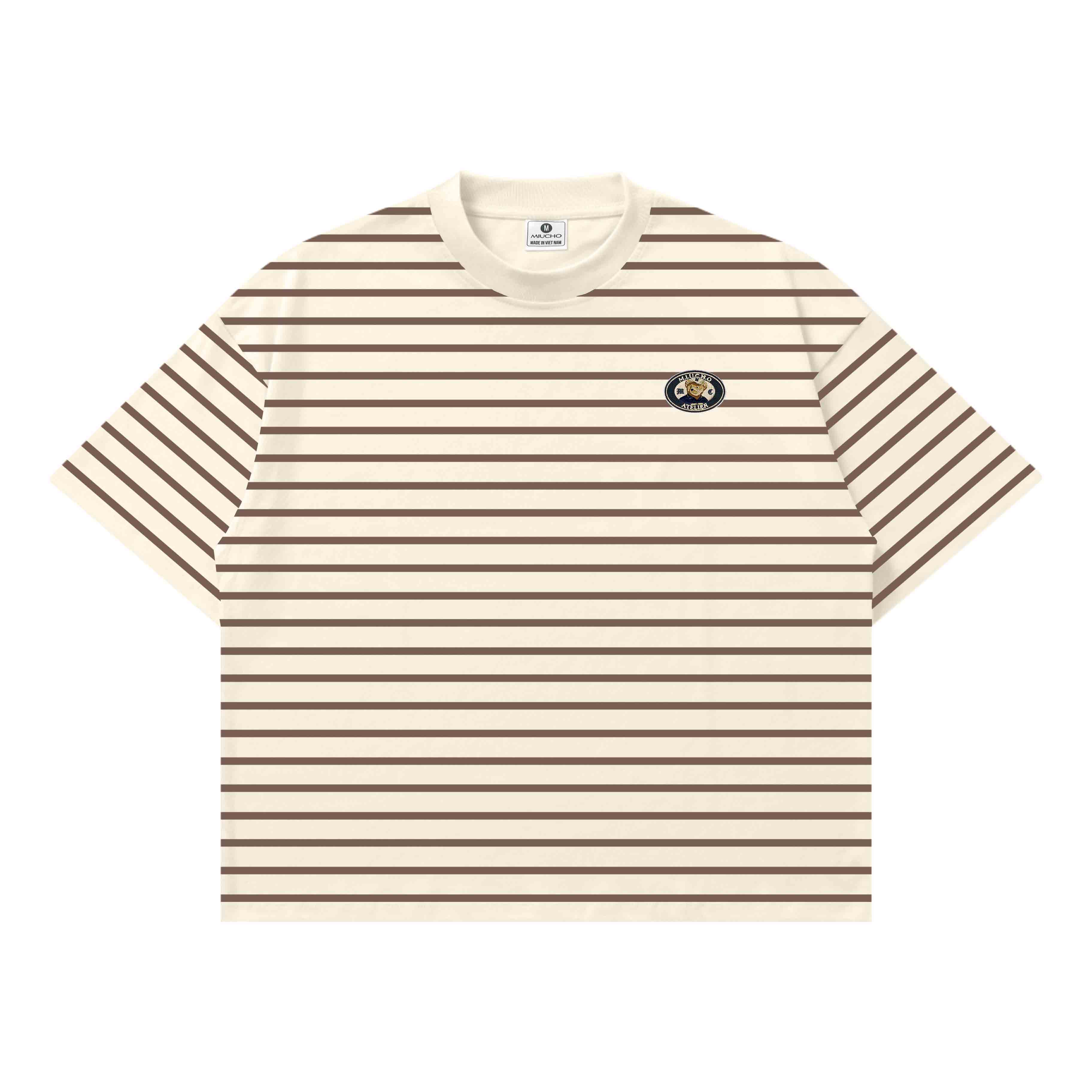 Áo thun form boxy Miucho thun borip dày dặn thoáng mát hình in basic kẻ sọc mix màu 2719_thumbnail_7