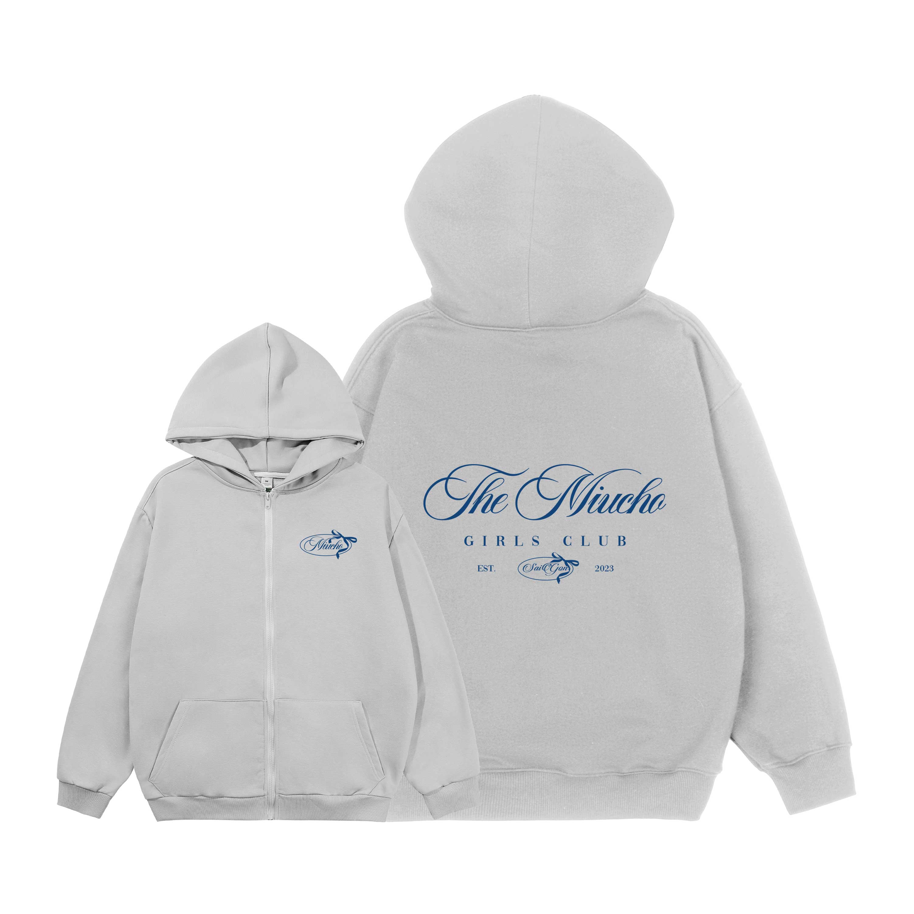 Áo hoodie zip local brand form rộng vải nỉ chân cua HZD1641 Miucho in typography_thumbnail_10