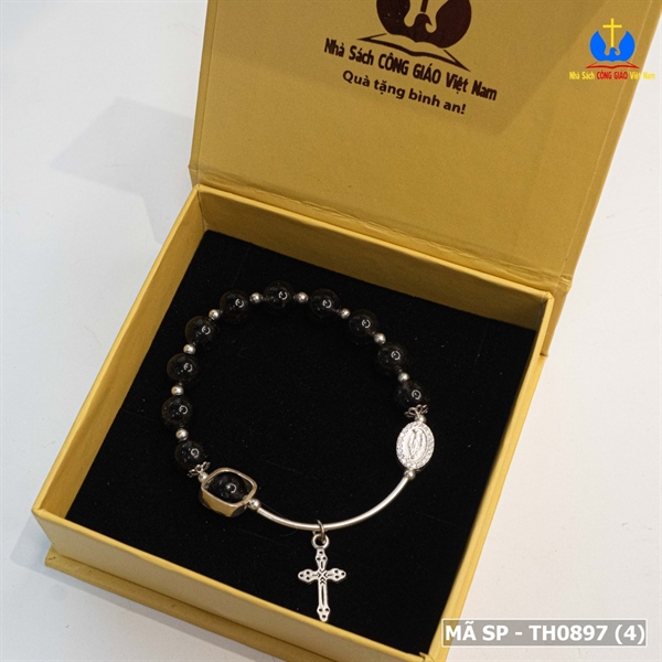 Vòng Mân Côi đá thạch anh tóc đen 10ly thiết kế_thumbnail_1