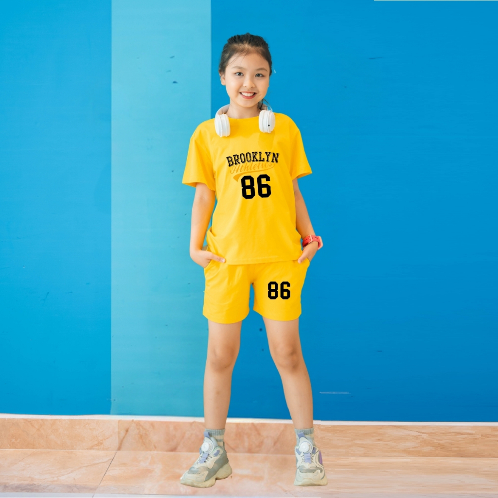 Bộ cộc tay bé gái mùa hè in số 86 -Quần áo trẻ em nữ cân nặng từ 15-40kg-  Loza Kids SB98_thumbnail_3