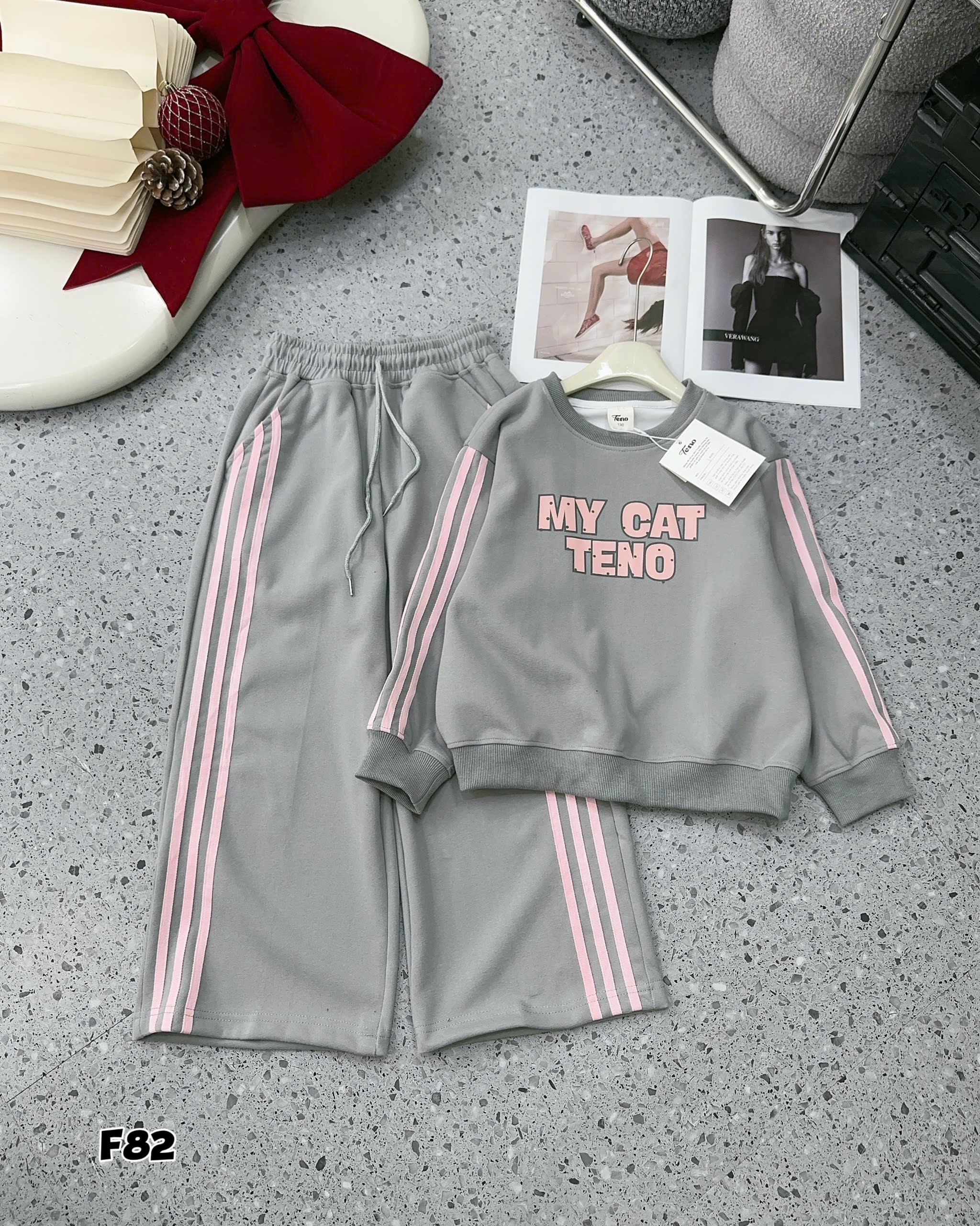 [F82] Bộ nỉ My Cat TENO dành cho bé gái 22-52kg_thumbnail_2