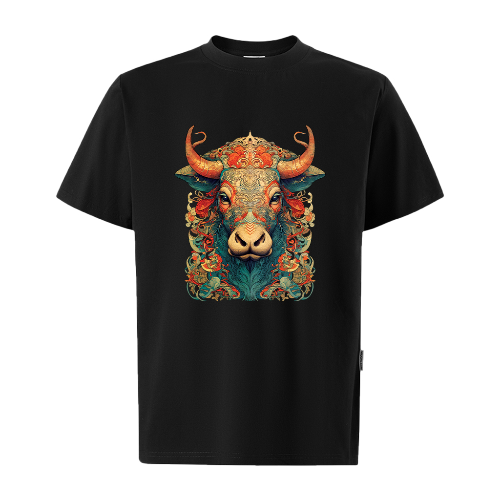 Áo thun nam form rộng 12 con giáp tuổi Sửu ATD478 Miucho Iconic cotton cổ tròn in graphic_thumbnail_9