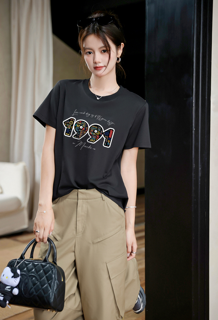 Áo thun nữ in năm sinh 1991 form vừa regular vải cotton 4c thoáng mát ARD1778 Miucho Chic in mix_thumbnail_6