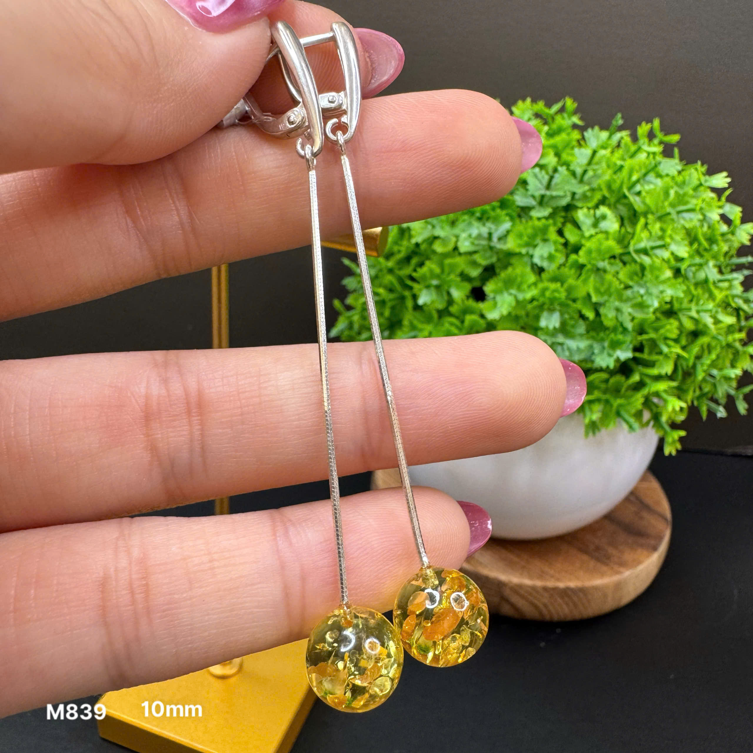 Hoa Tai Bạc Nở Hoa 10mm - M839