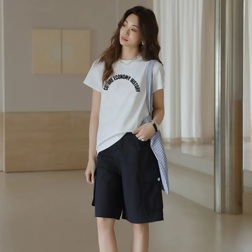 Áo thun form vừa basic in chữ 2527 Miucho Chic vải cotton mềm mại thoáng mát cổ tròn in typography_thumbnail_5