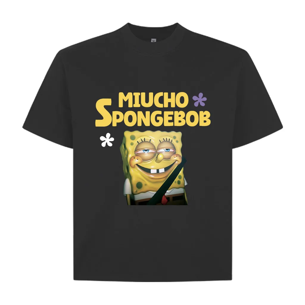 Áo thun boxy nam nữ Miucho Club vải cotton thoáng mát Spongebob in mix dễ thương 2827_thumbnail_12