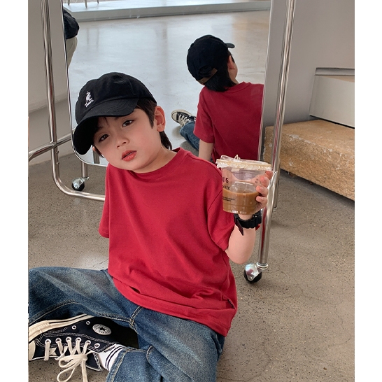 Áo thun trơn cho bé form rộng AEDT01 Miucho Kid 100% vải cotton thoáng mát basic_thumbnail_4