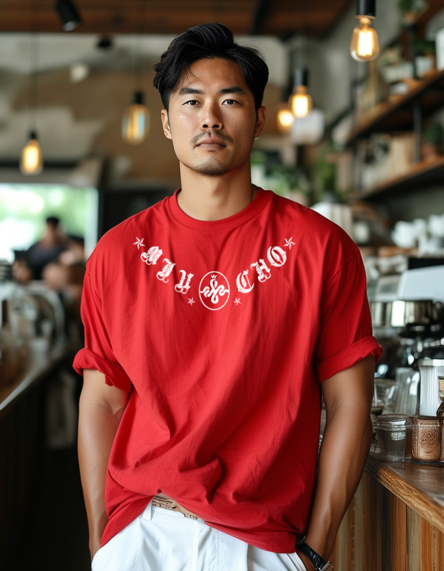 Áo phông tết form rộng cổ tròn vải cotton 4c co giãn thoáng mát 1829 Miucho Iconic in mix_thumbnail_4