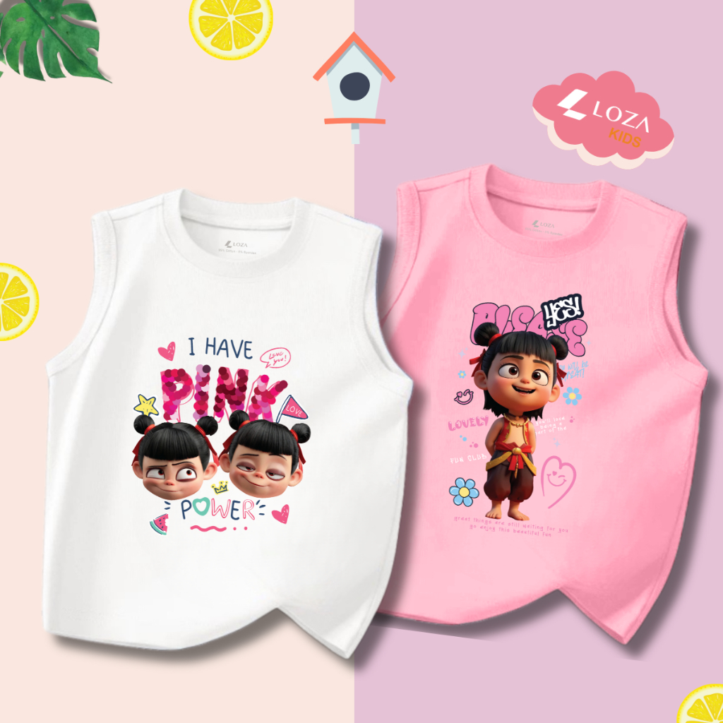 Áo thun sát nách bé gái in hình Natra - Loza Kids ST002_thumbnail_3