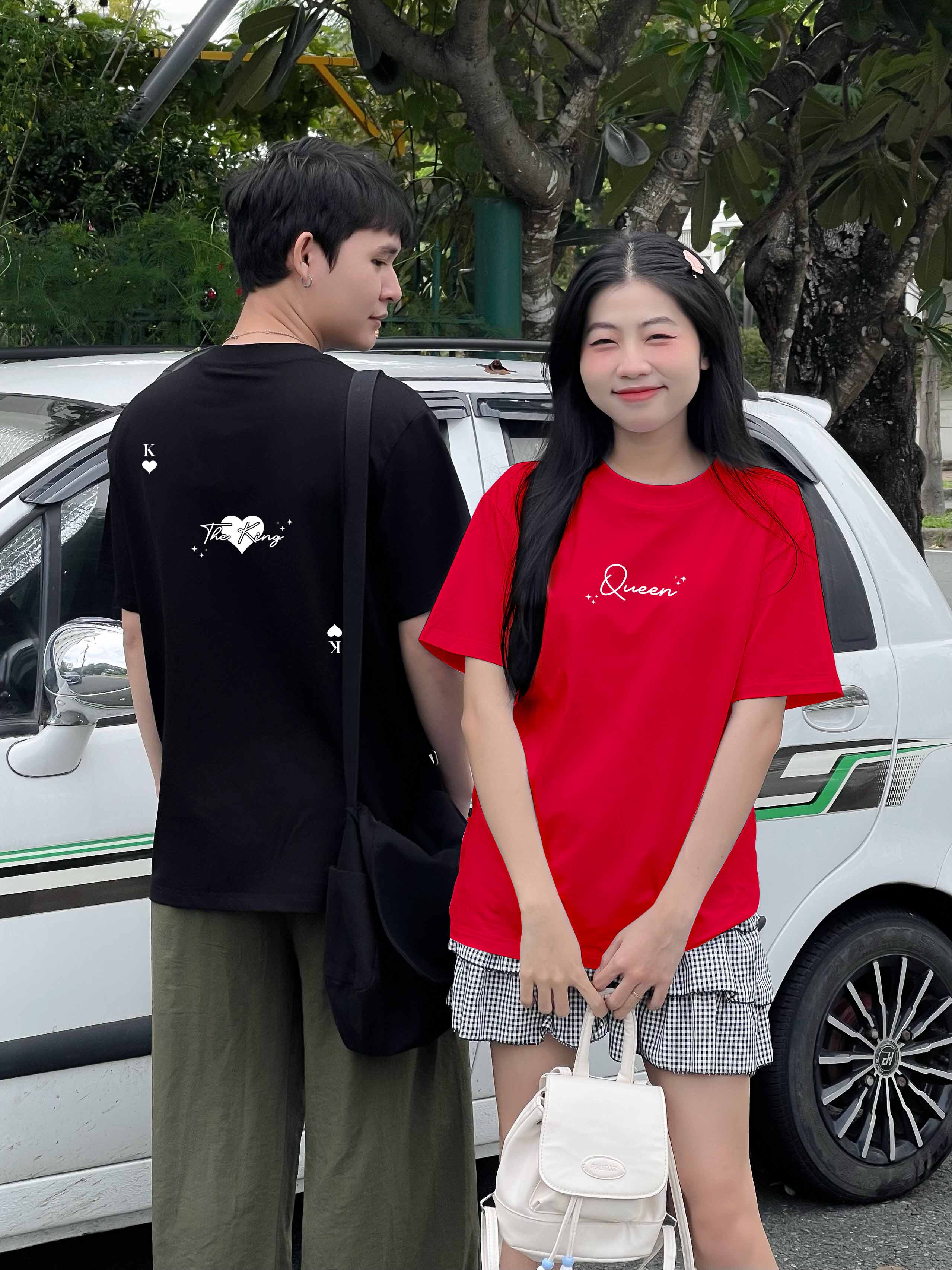 Áo thun cặp nam nữ King Queen form rộng 1838 Miucho vải cotton 4c co giãn thoáng mát in basic_thumbnail_2