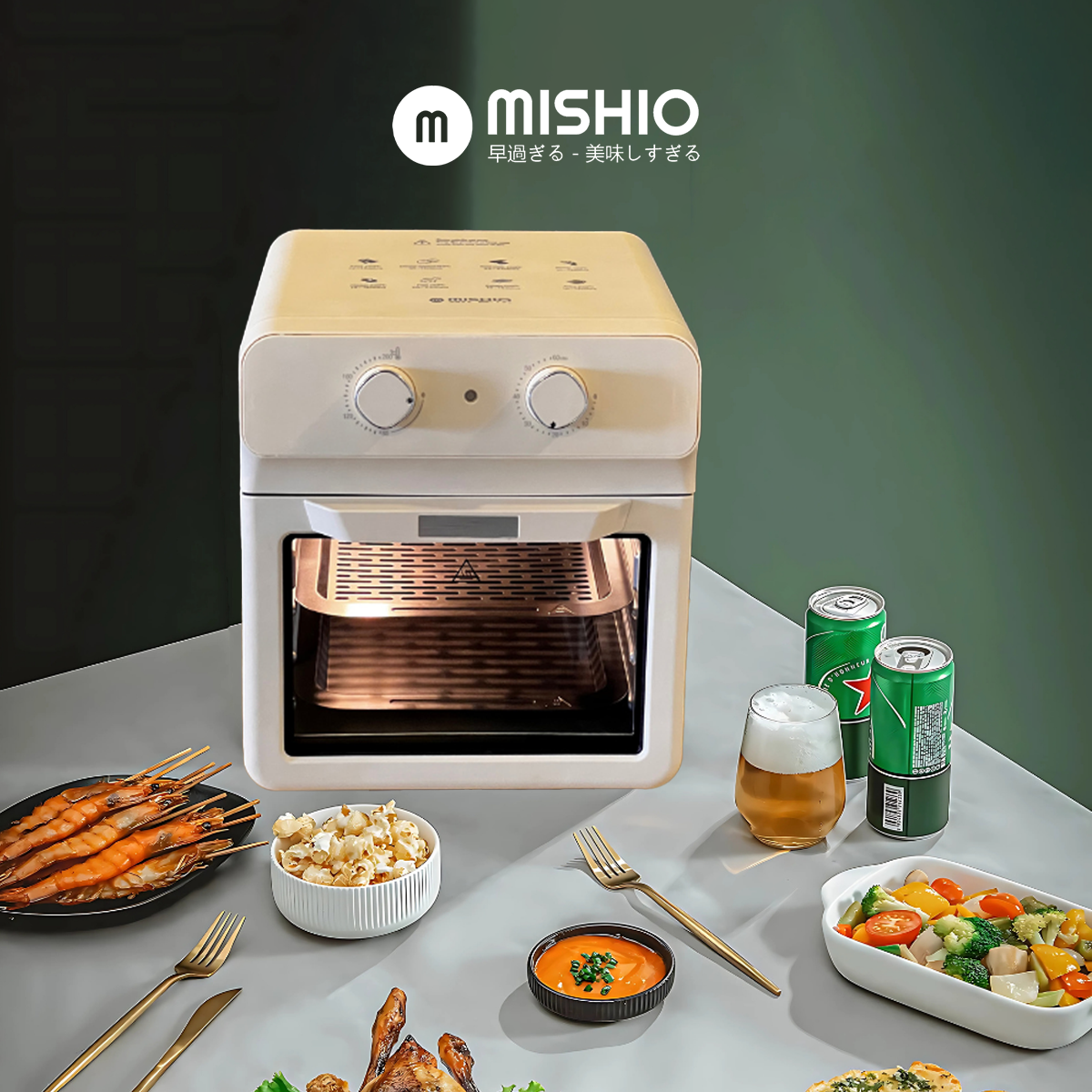 Nồi chiên không dầu 12L Mishio MK393 - tặng nồi cơm 0.8L_thumbnail_6