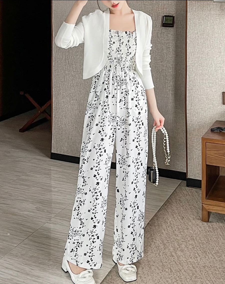 Jumpsuit ống rộng họa tiết 2 dây bo thun ngực_thumbnail_4