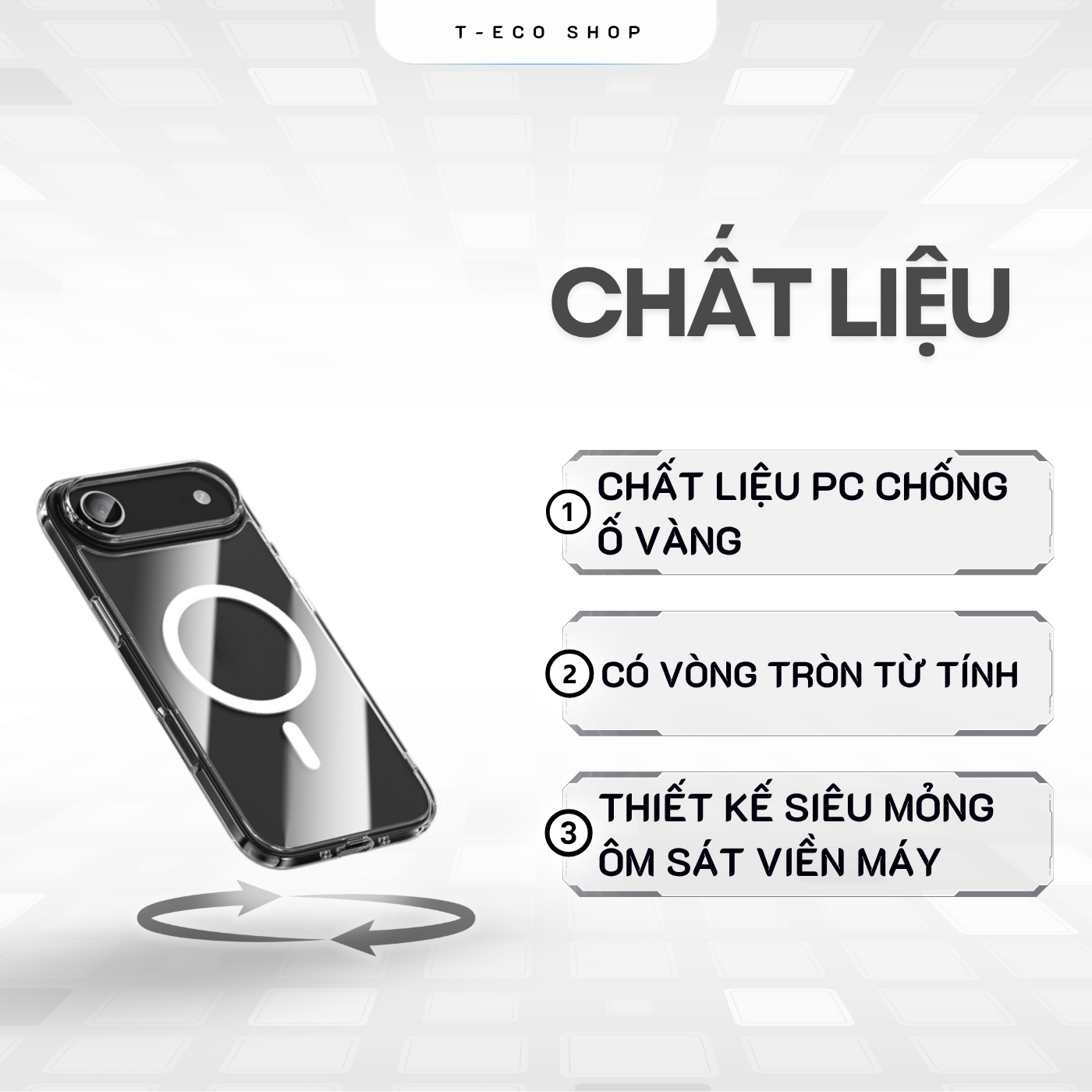 T-ECO SHOP | Ốp Lưng ip 17 Trong Suốt Siêu Mỏng – Vòng Từ Tính, Chống Sốc, Bảo Vệ Camera_thumbnail_3