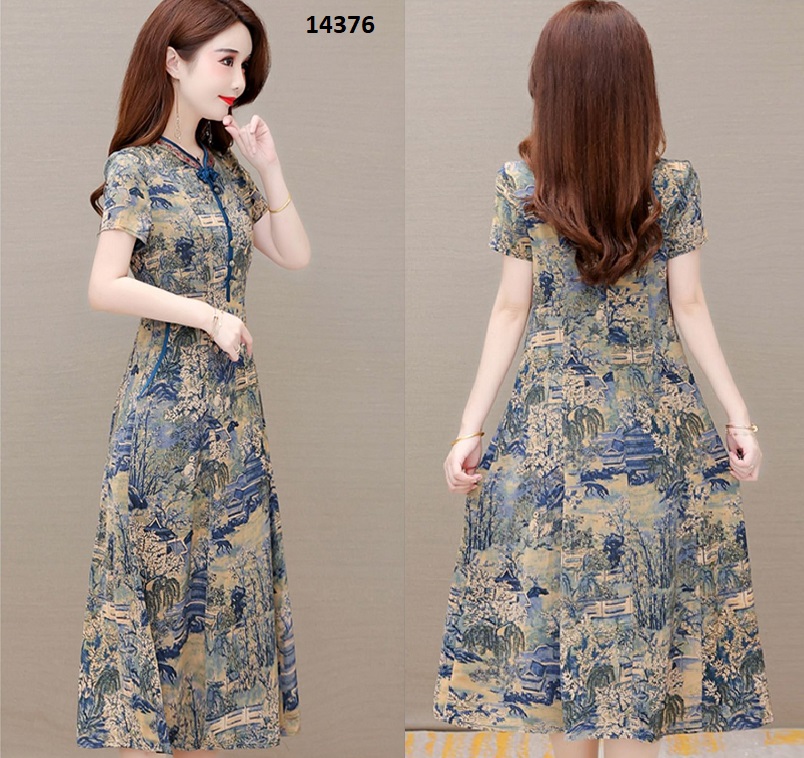 14376-Đầm xòe cổ tàu đính nút_thumbnail_2