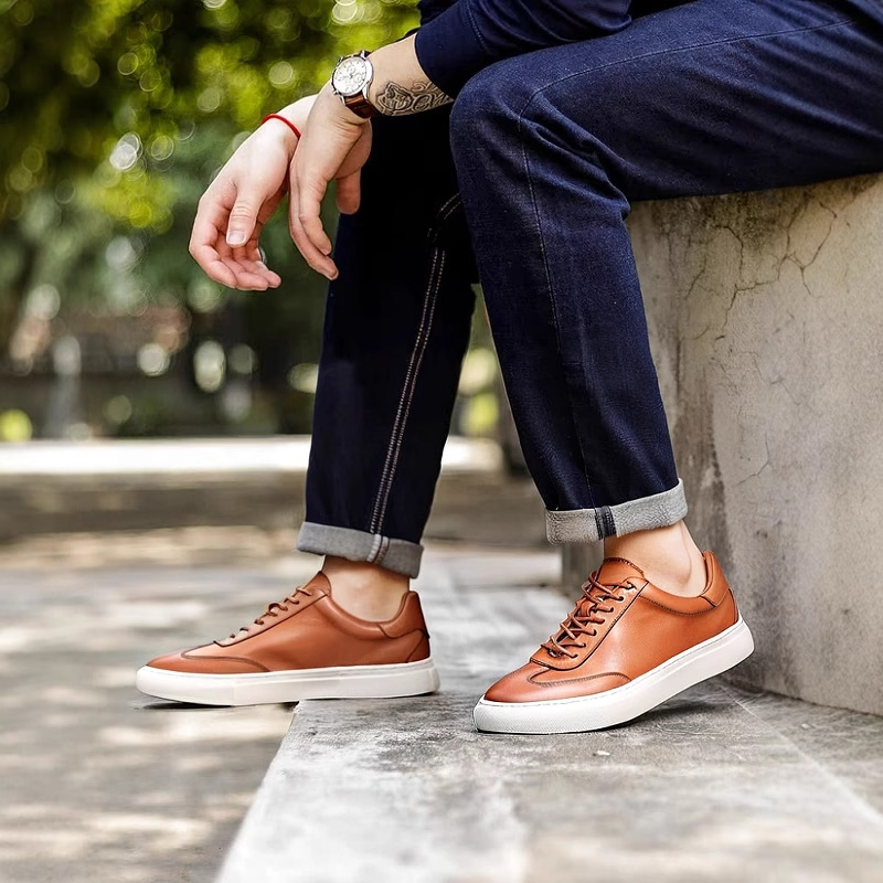 Giày thể thao nam mũi tròn mùa hè – Da bò thoải mái, giản dị, thoáng khí, giày rèn luyện đạo đức mũi tròn có dây buộc đa năng_thumbnail_6