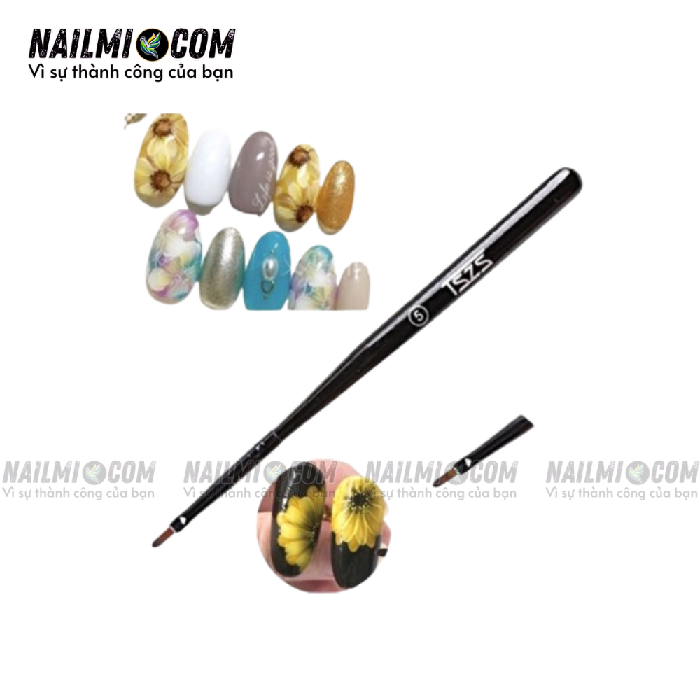 Cọ hoa cúc - cọ vẽ móng - bản vuông - TSZS - cán đen_thumbnail_1