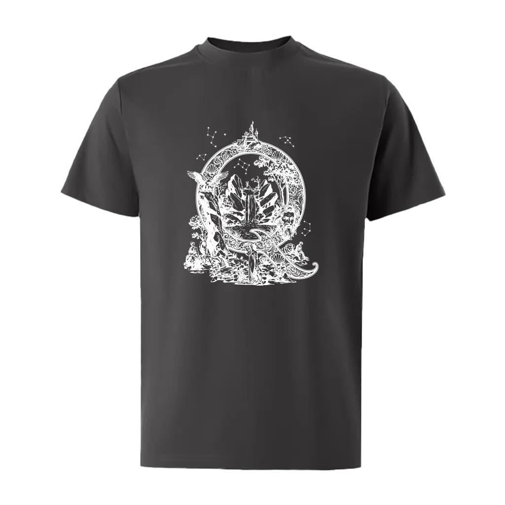 Áo thun form rộng Miucho Iconic chữ Q nghệ thuật vải cotton thoáng mát cổ tròn tay ngắn 2762_thumbnail_11