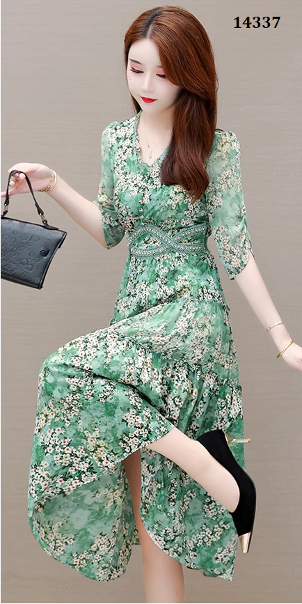 14337-Đầm voan hoa tay lở eo viền ren cách điệu (voan,lót)_thumbnail_3