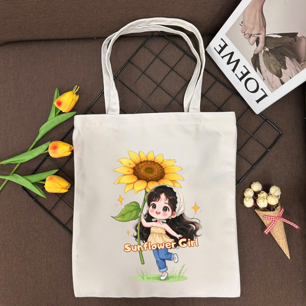 Túi tote vải canvas hình cô gái hottrend, đeo vai, có khoá kéo và ngăn phụ WE TEE - WTU04_thumbnail_13