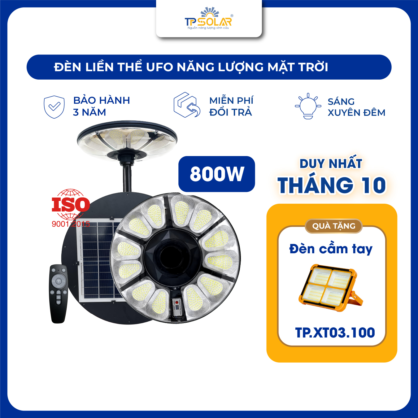 Đèn UFO năng lượng mặt trời (TP-U800)