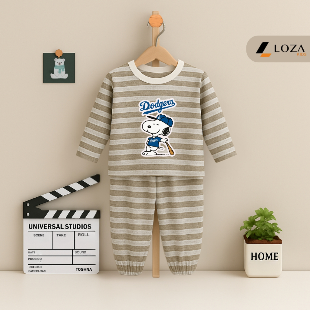 Bộ Thu - Đông kẻ bé trai in hình Snoopy - Loza TK549_thumbnail_7