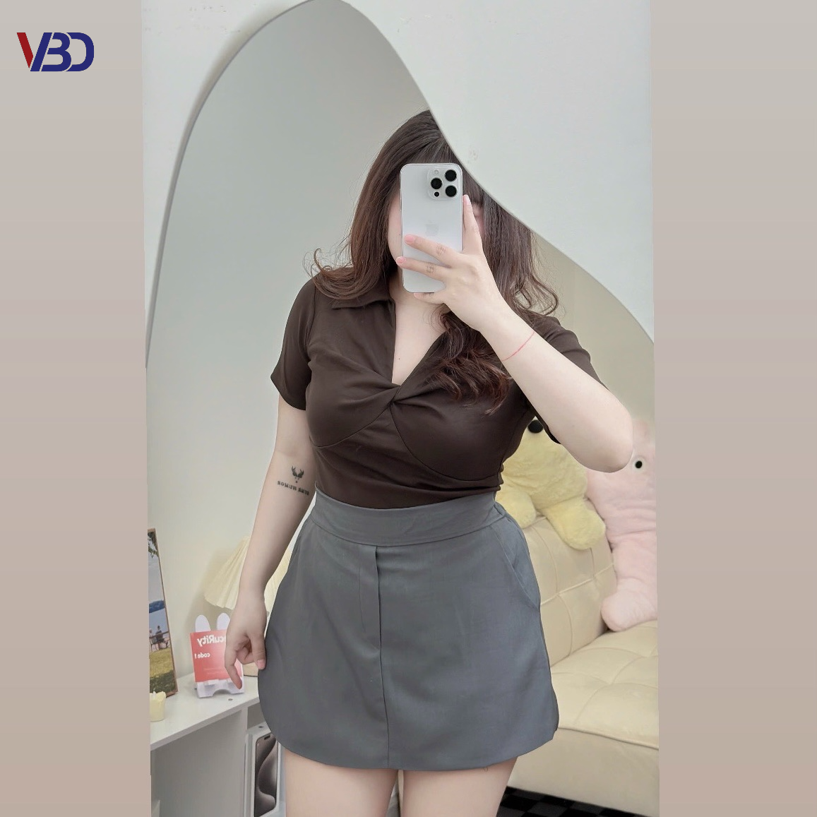 Aó thun xoắn ngực cổ V bigsize AT6003 dành cho nàng béo mập từ 55-90kg_thumbnail_18