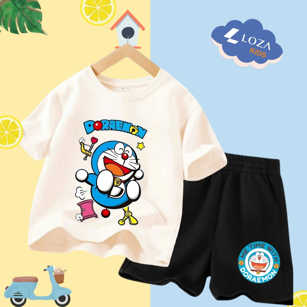 Đồ bộ bé trai in hình Doraemon - Loza Kids SB362