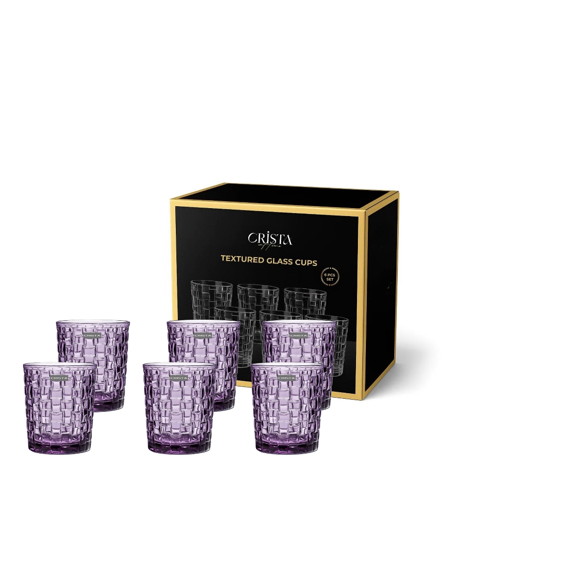 Bộ 6 cốc thủy CRISTA HOME tinh vân caro 280ml_thumbnail_39