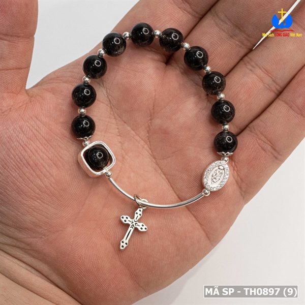 Vòng Mân Côi đá thạch anh tóc đen 10ly thiết kế_thumbnail_3