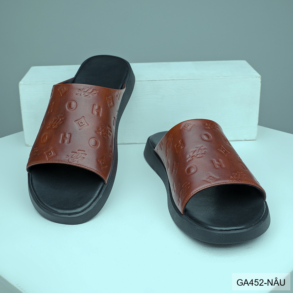 GA452 - Dép xỏ ngón nam da bò cao cấp đế cao su chống trơn trượt