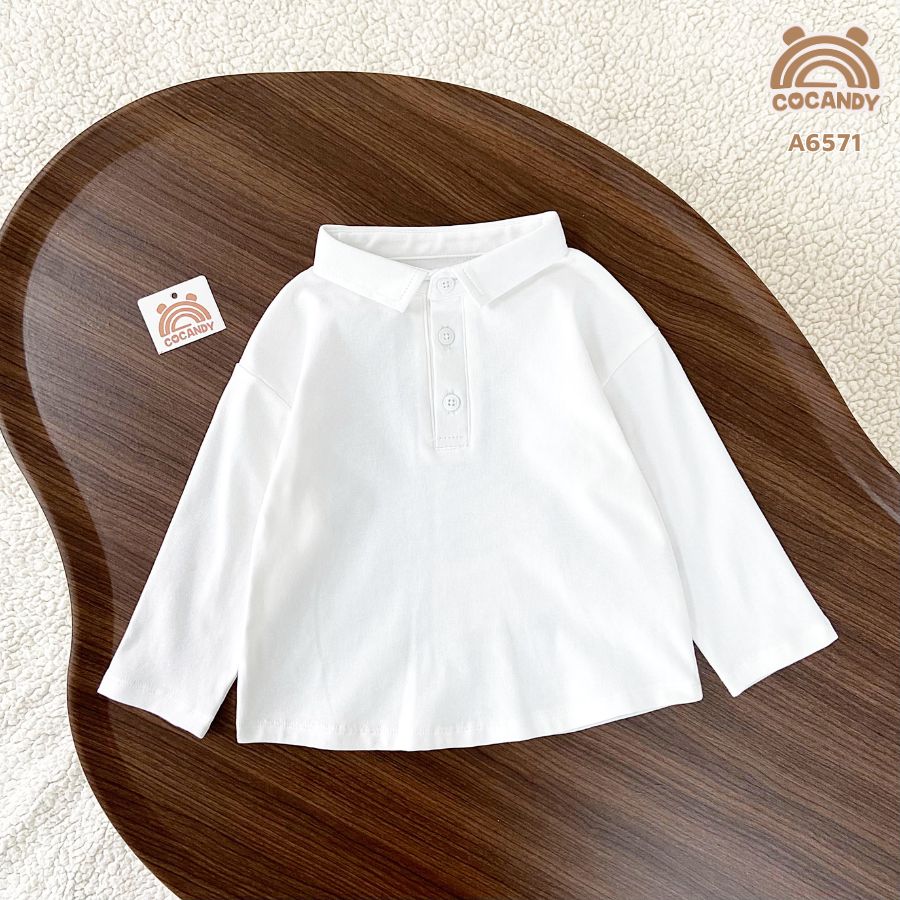 Áo dài sơ mi thun TRẮNG có cổ_thumbnail_2