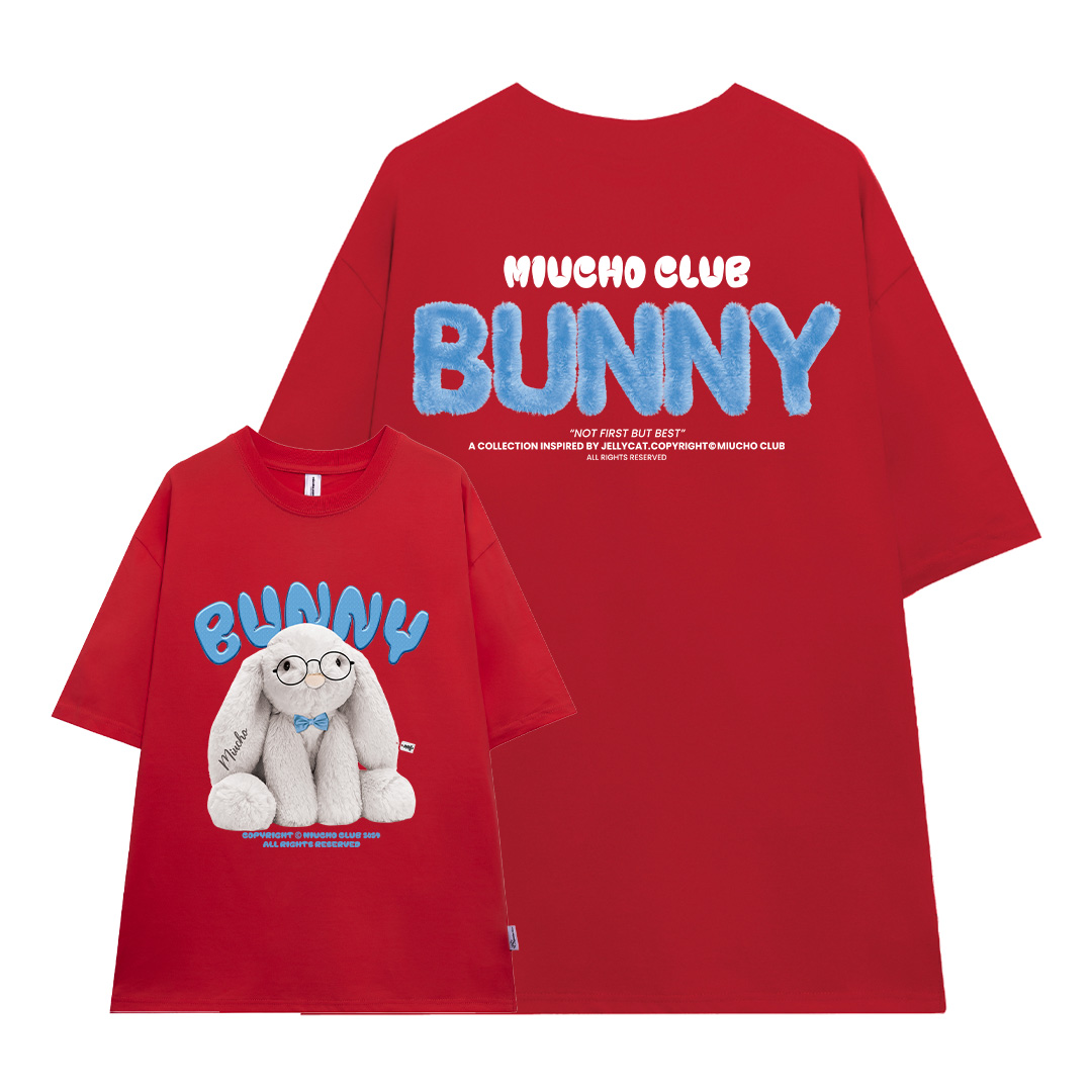 Áo thun thỏ Bunny form rộng local brand ATD1257 Miucho tay ngắn cổ tròn in mix_thumbnail_14