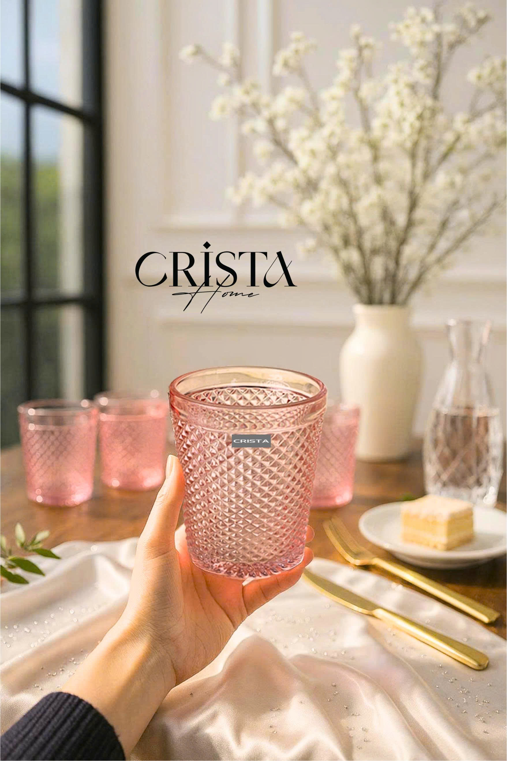 Bộ 4 cốc thủy tinh CRISTA HOME  vân kim cương 300ml_thumbnail_22
