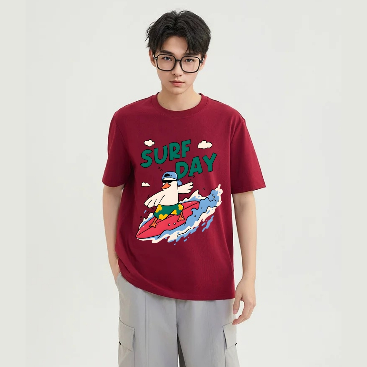 Áo thun unisex UX30-1179 chữ SURF DAY vịt lướt ván dáng oversized local brand WETEE_thumbnail_6